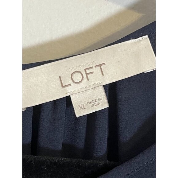 Loft Floral Lace Top Blue XL Boho Western Hippie Flowy Romantic Whimsical Sheer - Picture 6 of 10